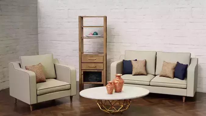 Sofa Set living room with two sofas and coffee table