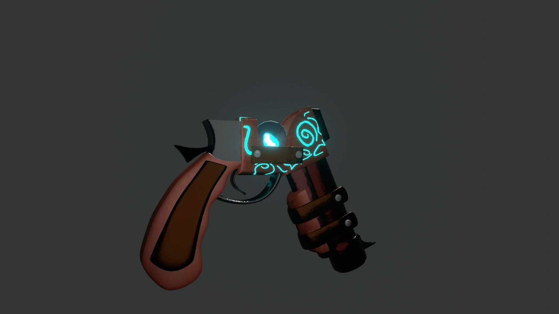 Steampunk Magic Gun Free 3D model_5