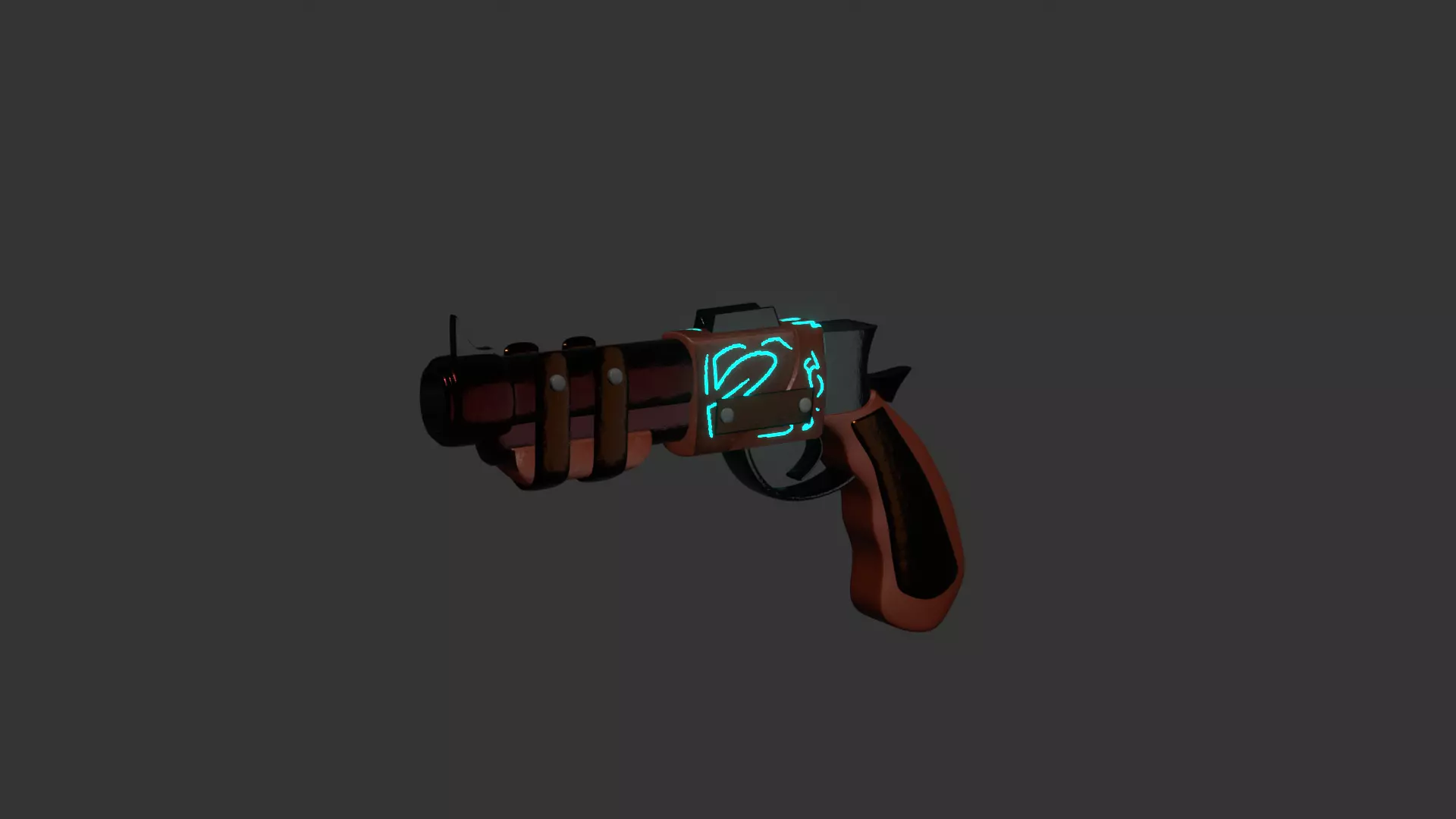 Steampunk Magic Gun Free 3D model_0