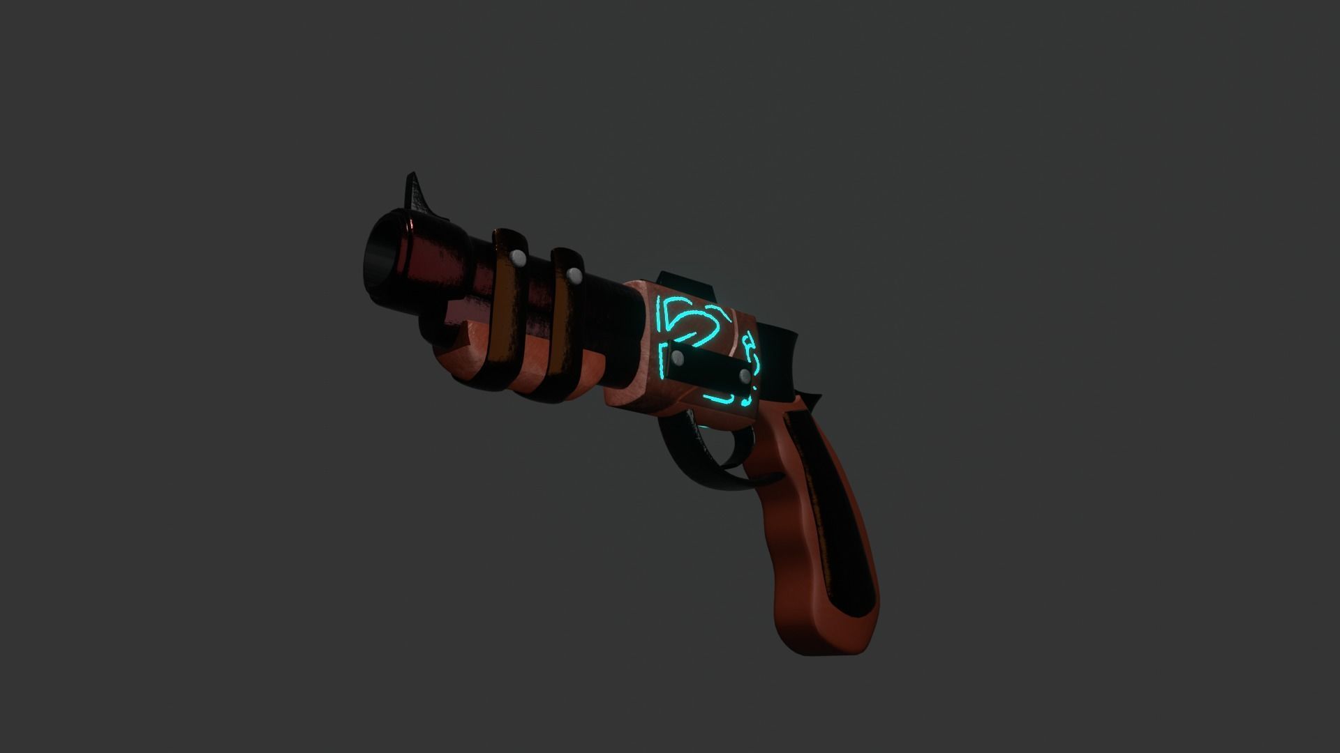 Steampunk Magic Gun Free 3D model_3