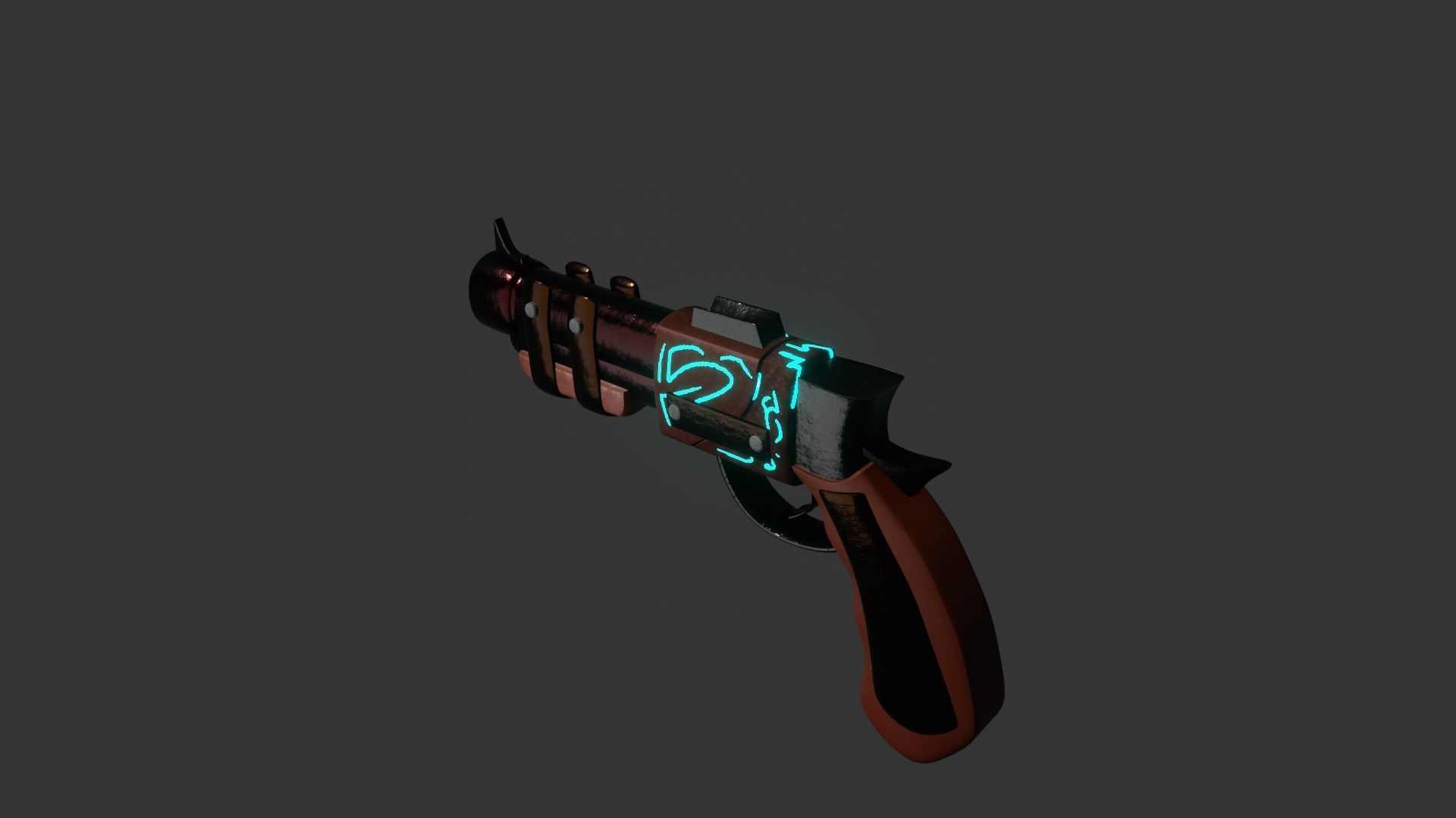 Steampunk Magic Gun Free 3D model_2