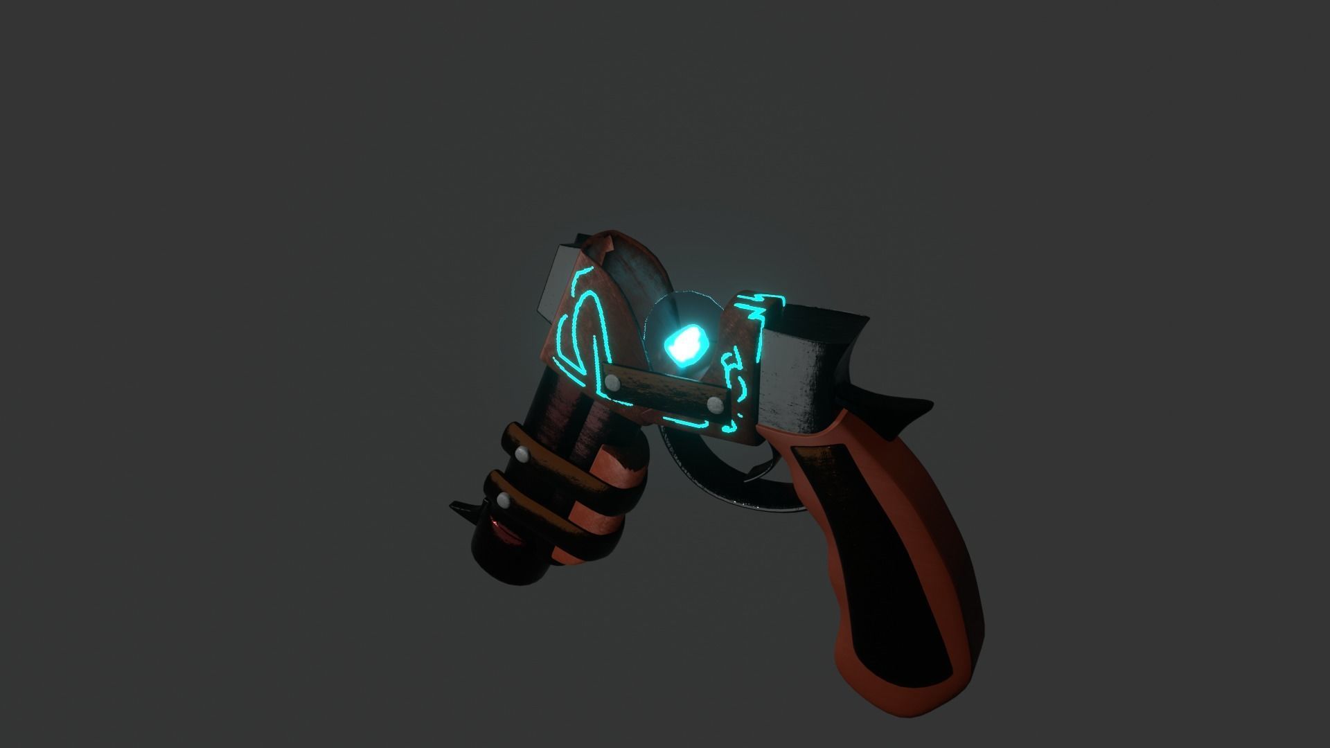 Steampunk Magic Gun Free 3D model_4