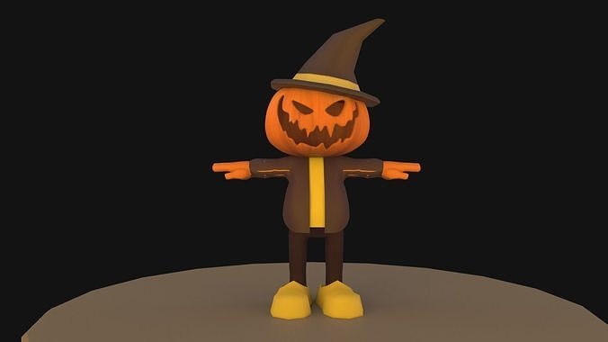 3D model Halloween pumpkin character VR / AR / low-poly | CGTrader