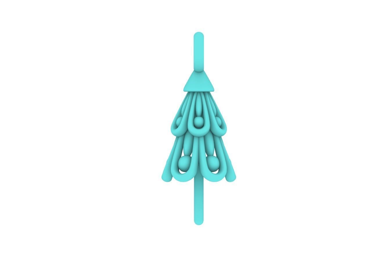 Chinese Scroll Hairstick-Hair Pin-Printable Accessories 3D print model_9