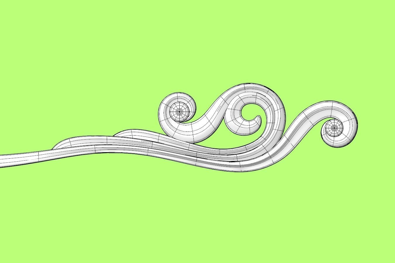 Chinese Scroll Hairstick-Hair Pin-Printable Accessories 3D print model_3