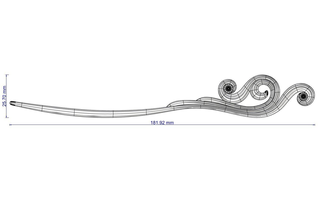 Chinese Scroll Hairstick-Hair Pin-Printable Accessories 3D print model_11