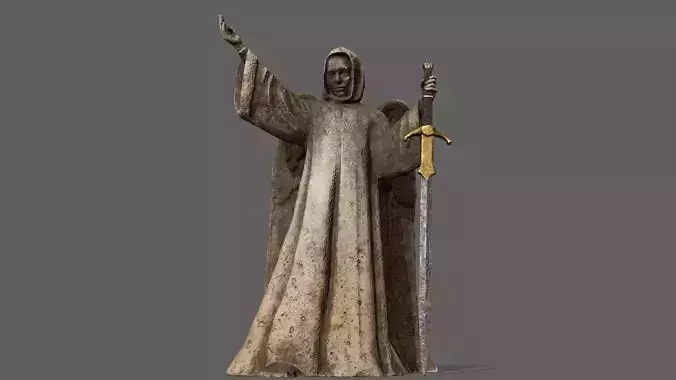 Angel statue of holding sword