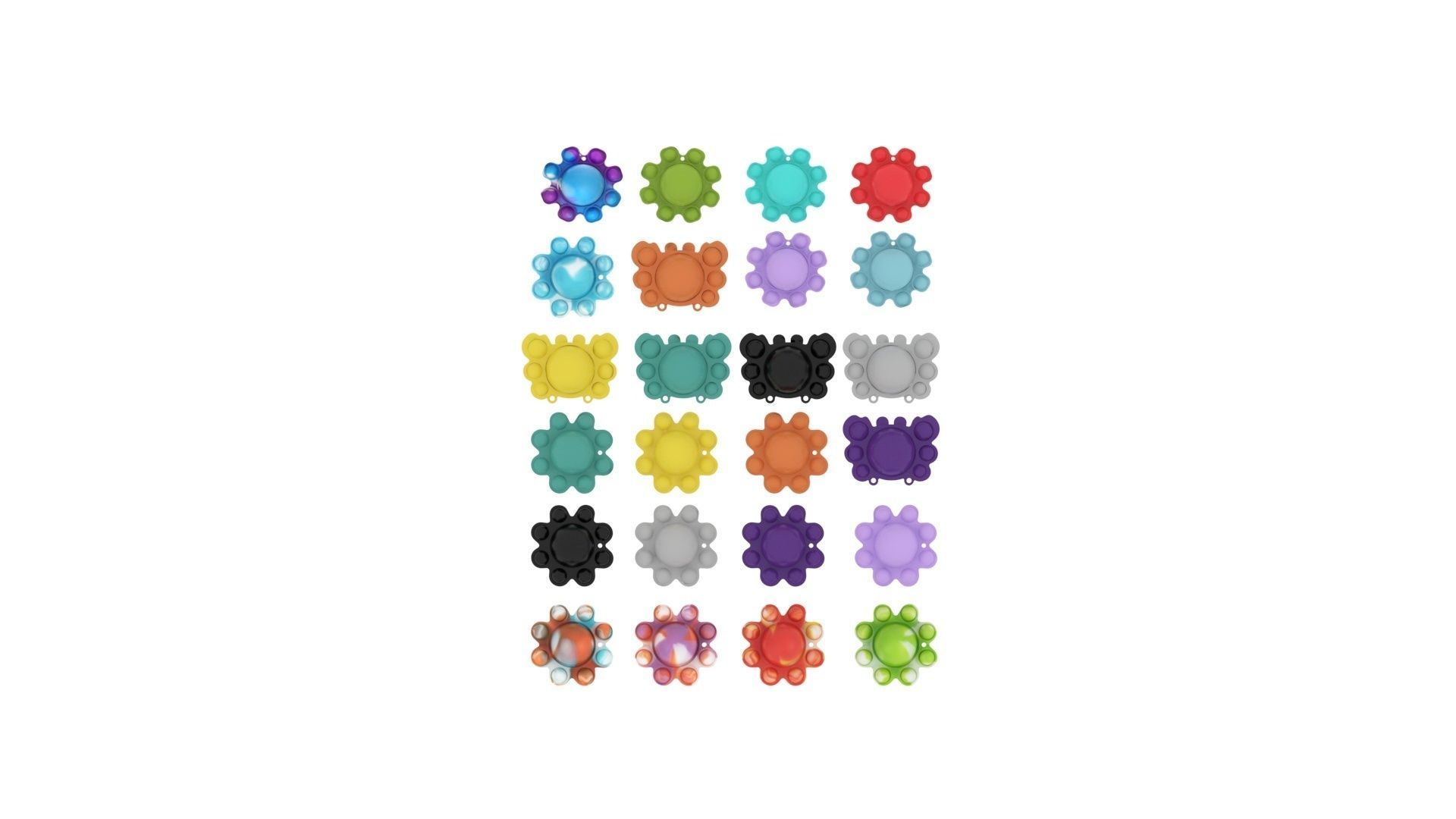 Animal Reversible Pop It Fidget Toys Set 3D model_17