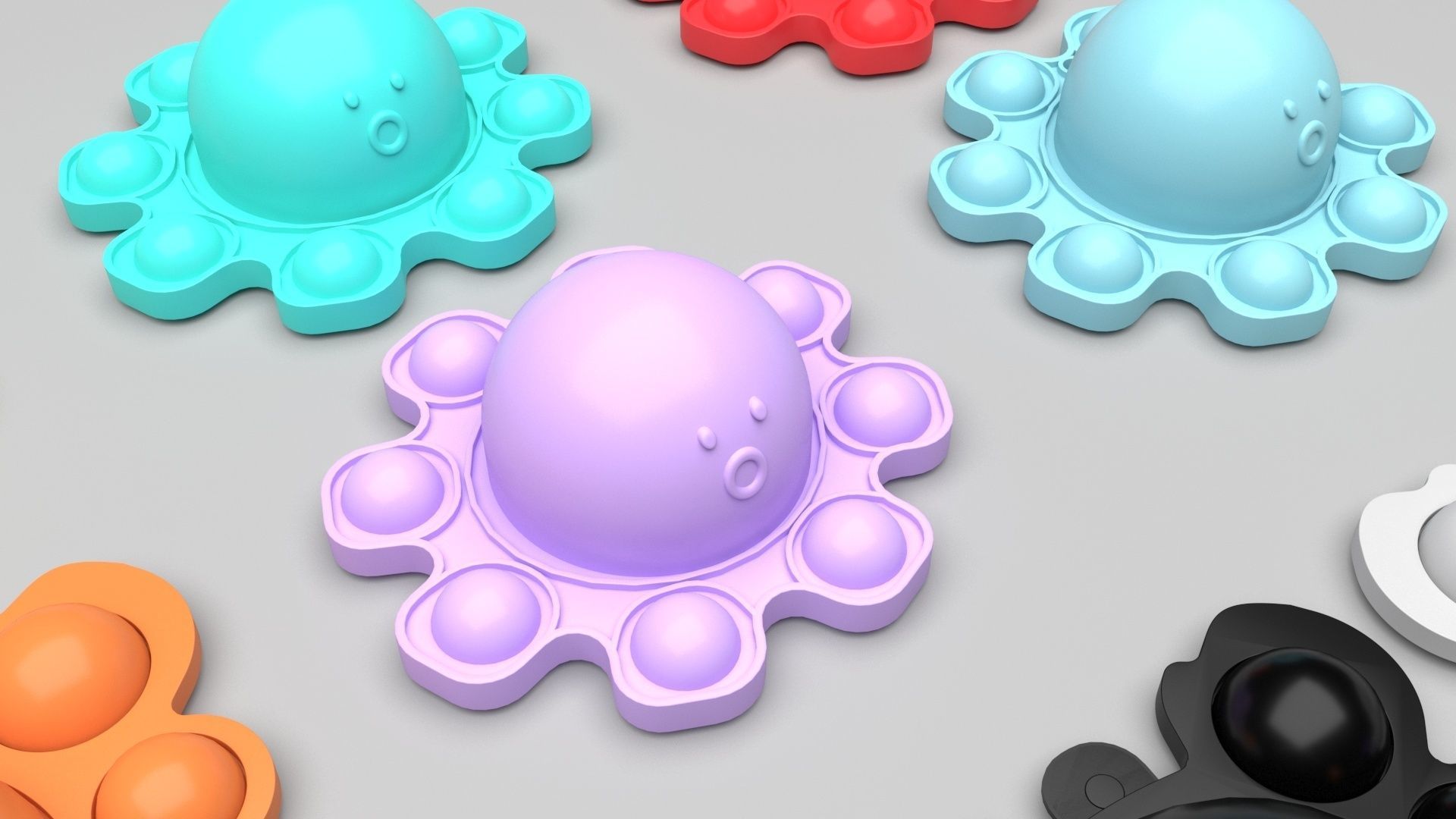 Animal Reversible Pop It Fidget Toys Set 3D model_32