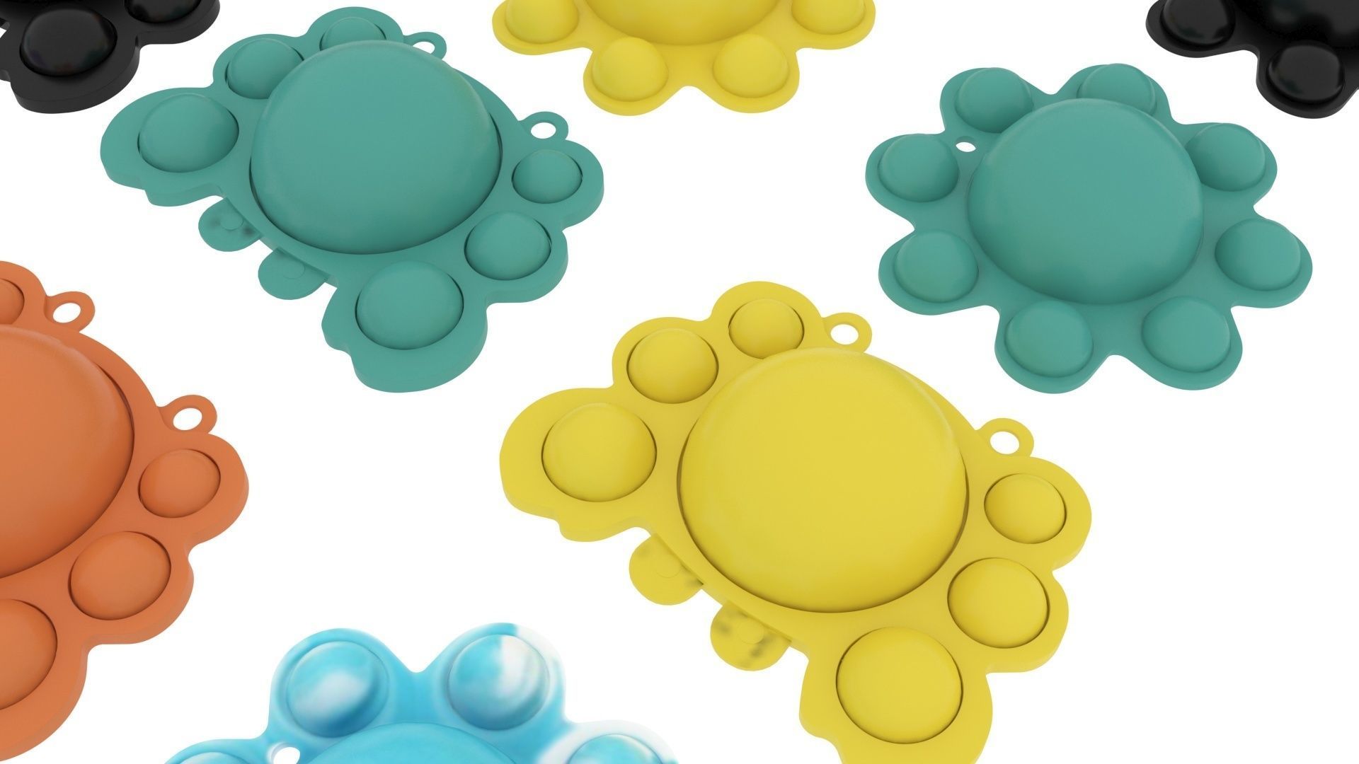 Animal Reversible Pop It Fidget Toys Set 3D model_15