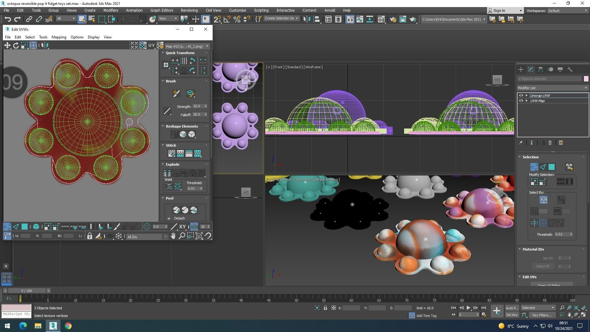 Animal Reversible Pop It Fidget Toys Set 3D model_47