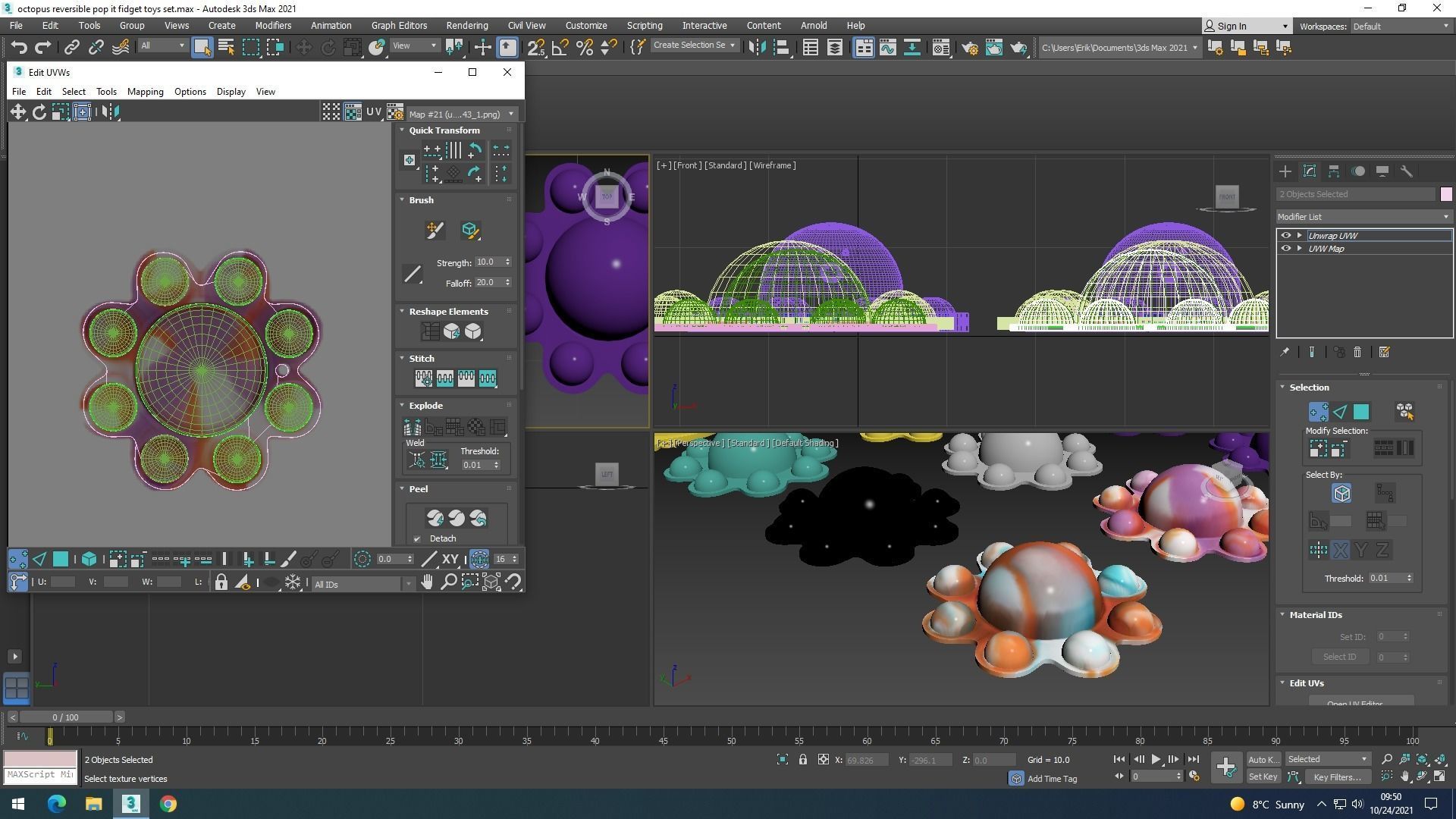 Animal Reversible Pop It Fidget Toys Set 3D model_46