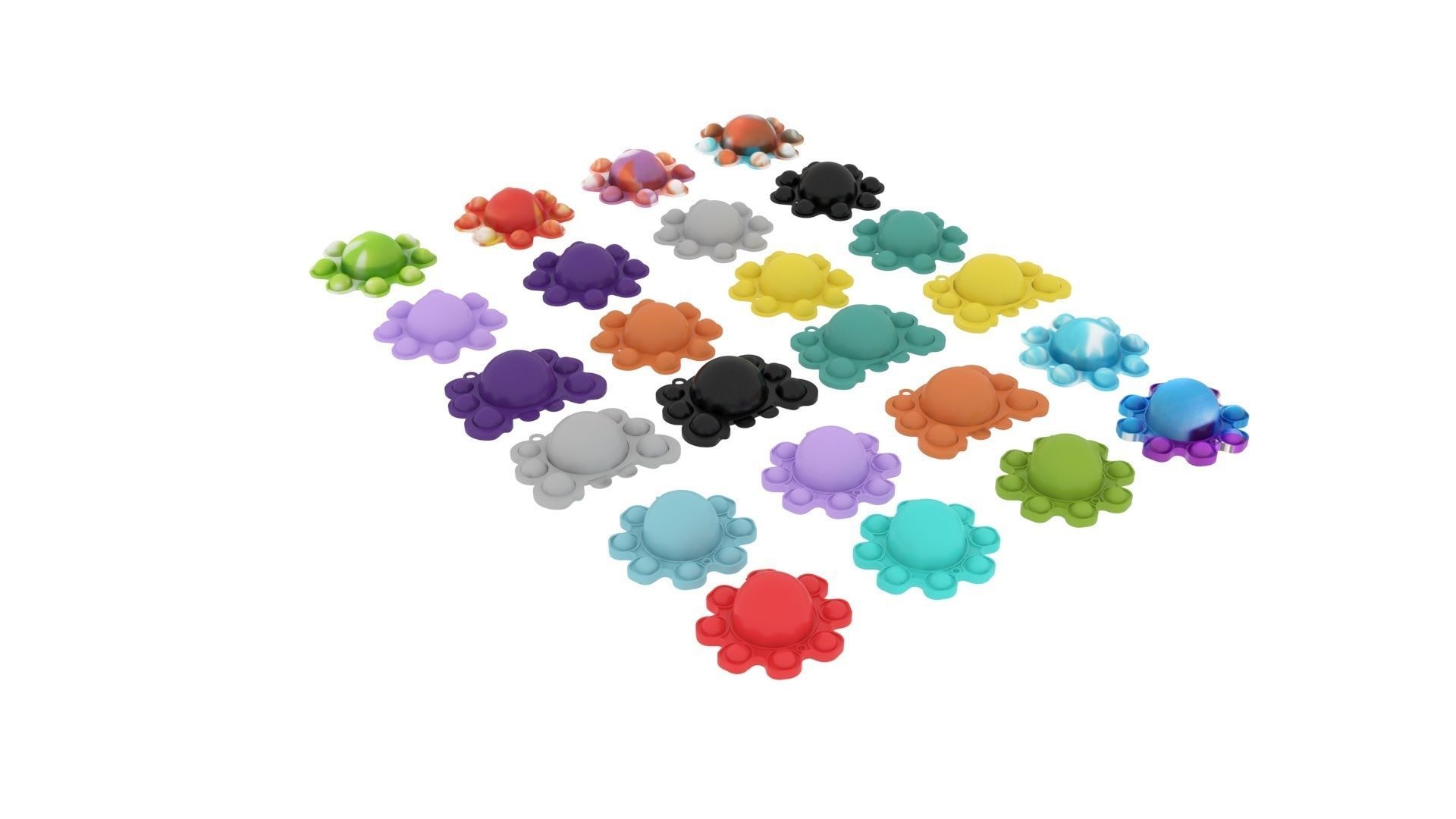 Animal Reversible Pop It Fidget Toys Set 3D model_2