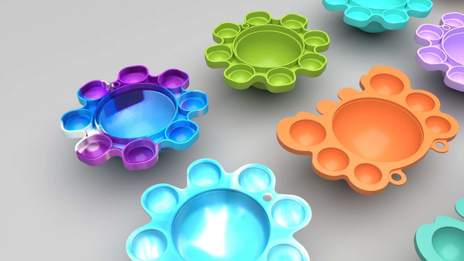 Animal Reversible Pop It Fidget Toys Set 3D model_39