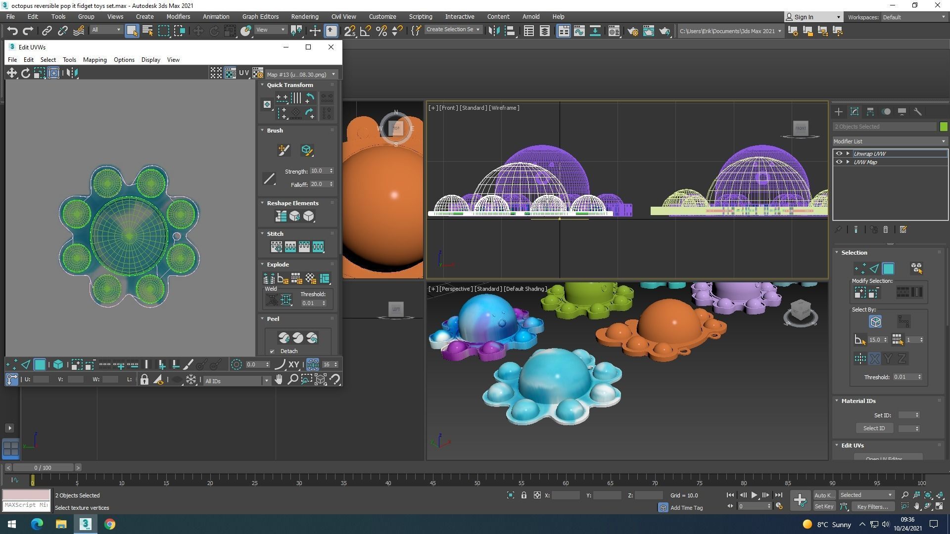 Animal Reversible Pop It Fidget Toys Set 3D model_44