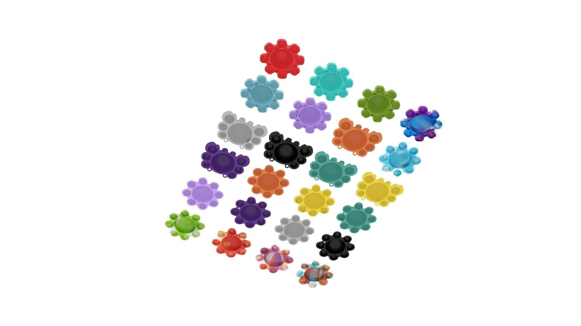 Animal Reversible Pop It Fidget Toys Set 3D model_9