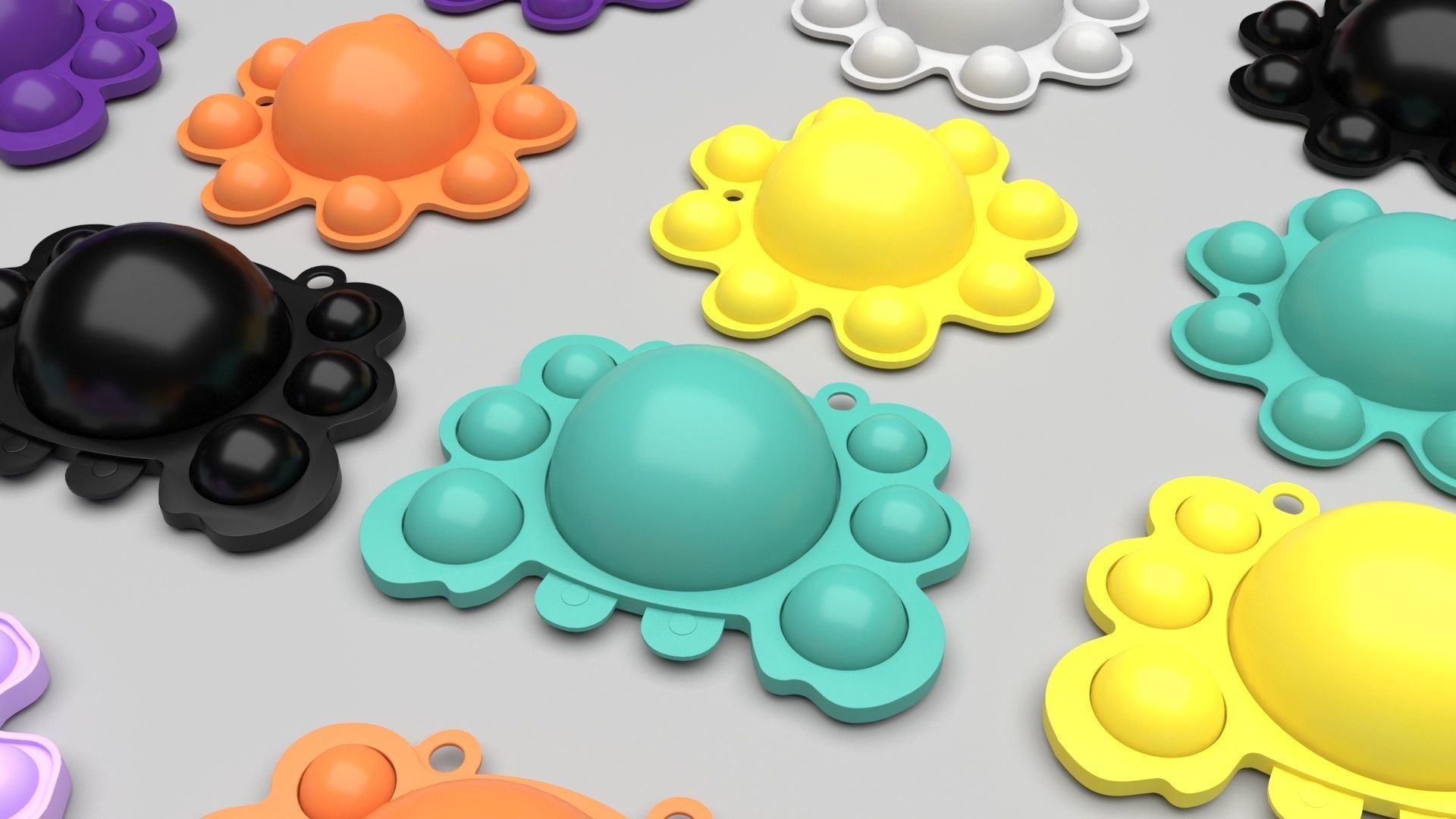 Animal Reversible Pop It Fidget Toys Set 3D model_36