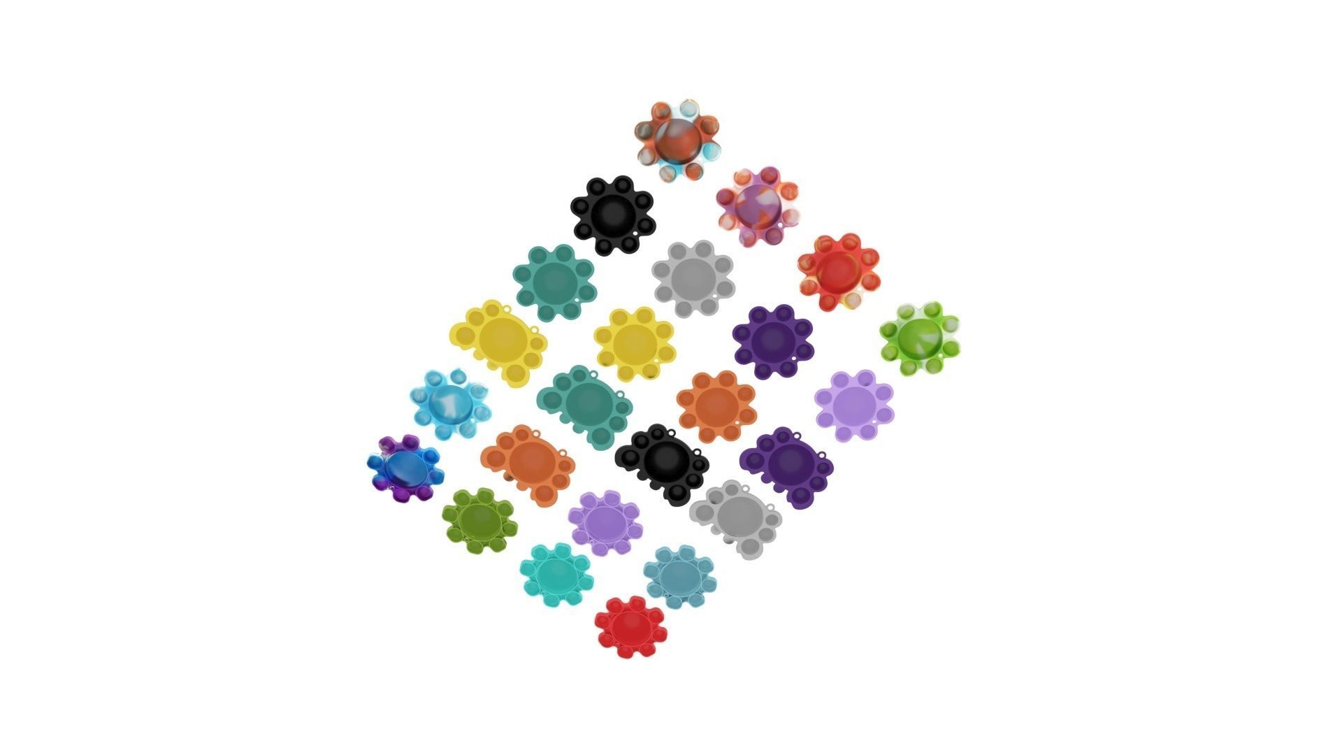 Animal Reversible Pop It Fidget Toys Set 3D model_11