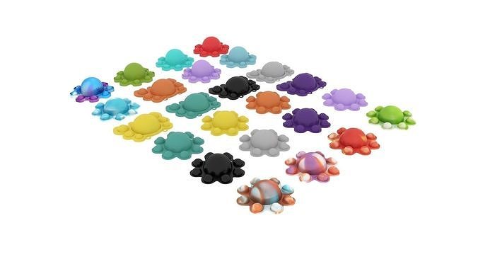 Animal Reversible Pop It Fidget Toys Set 3D model