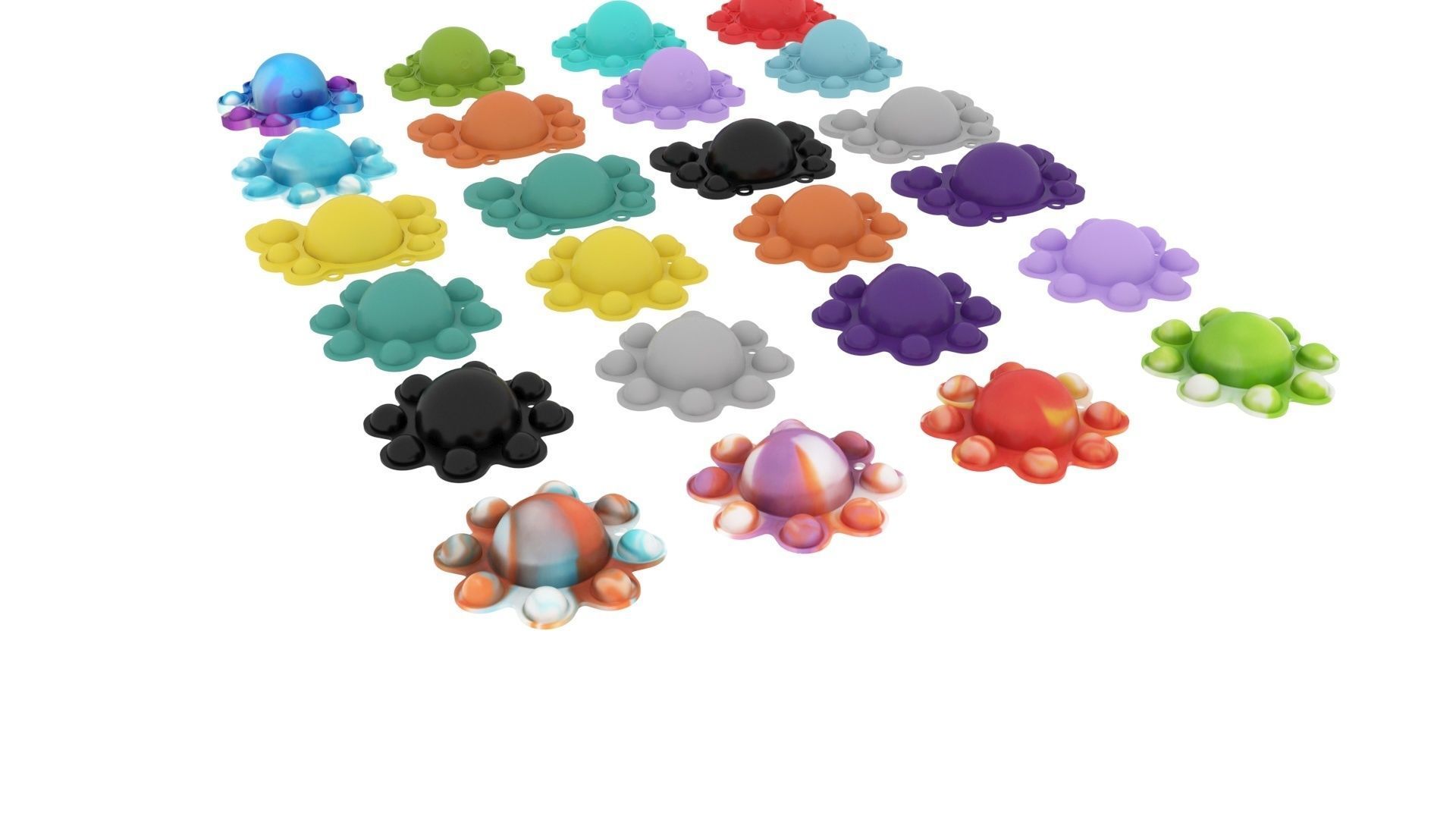 Animal Reversible Pop It Fidget Toys Set 3D model_3