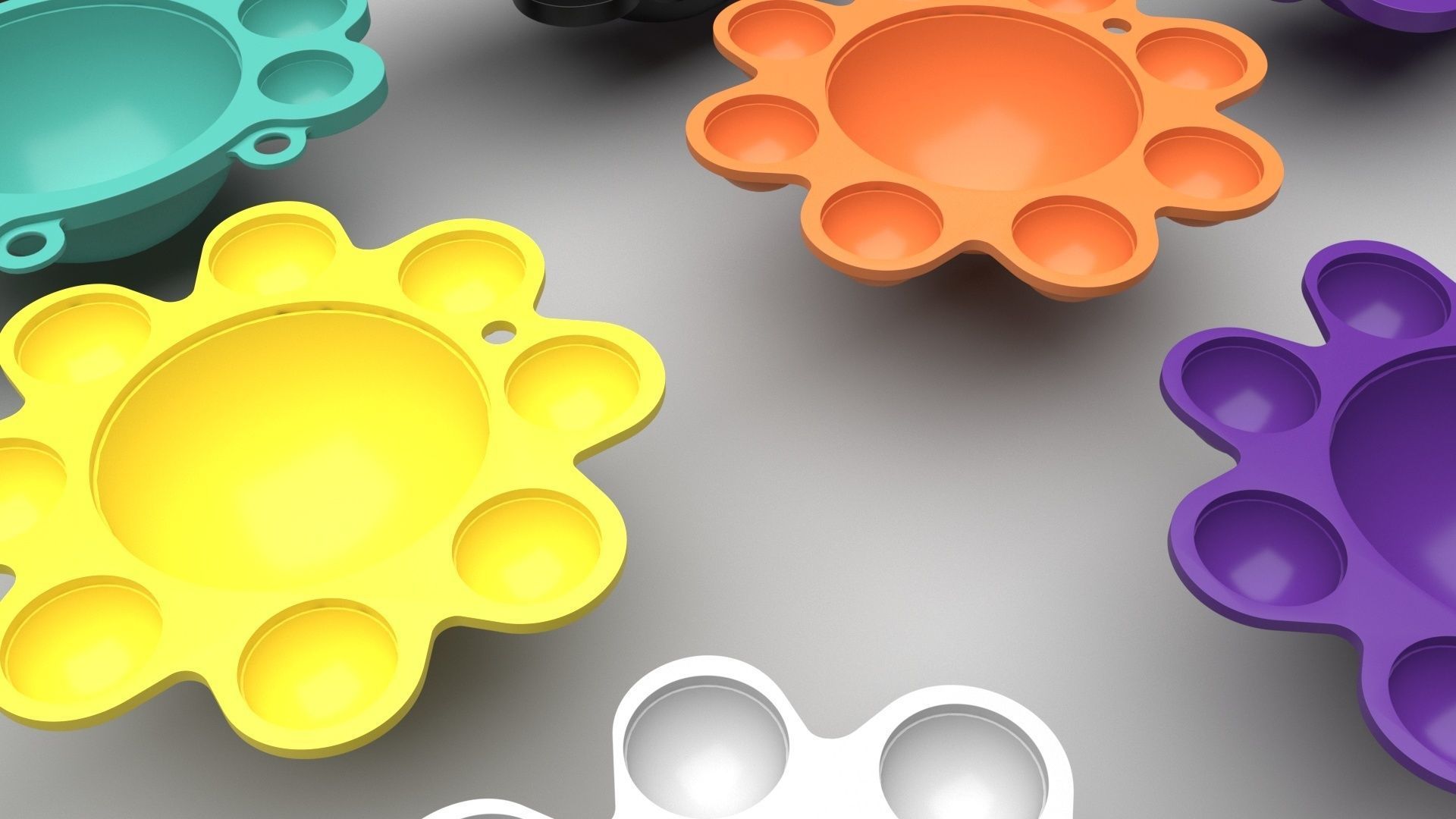 Animal Reversible Pop It Fidget Toys Set 3D model_38