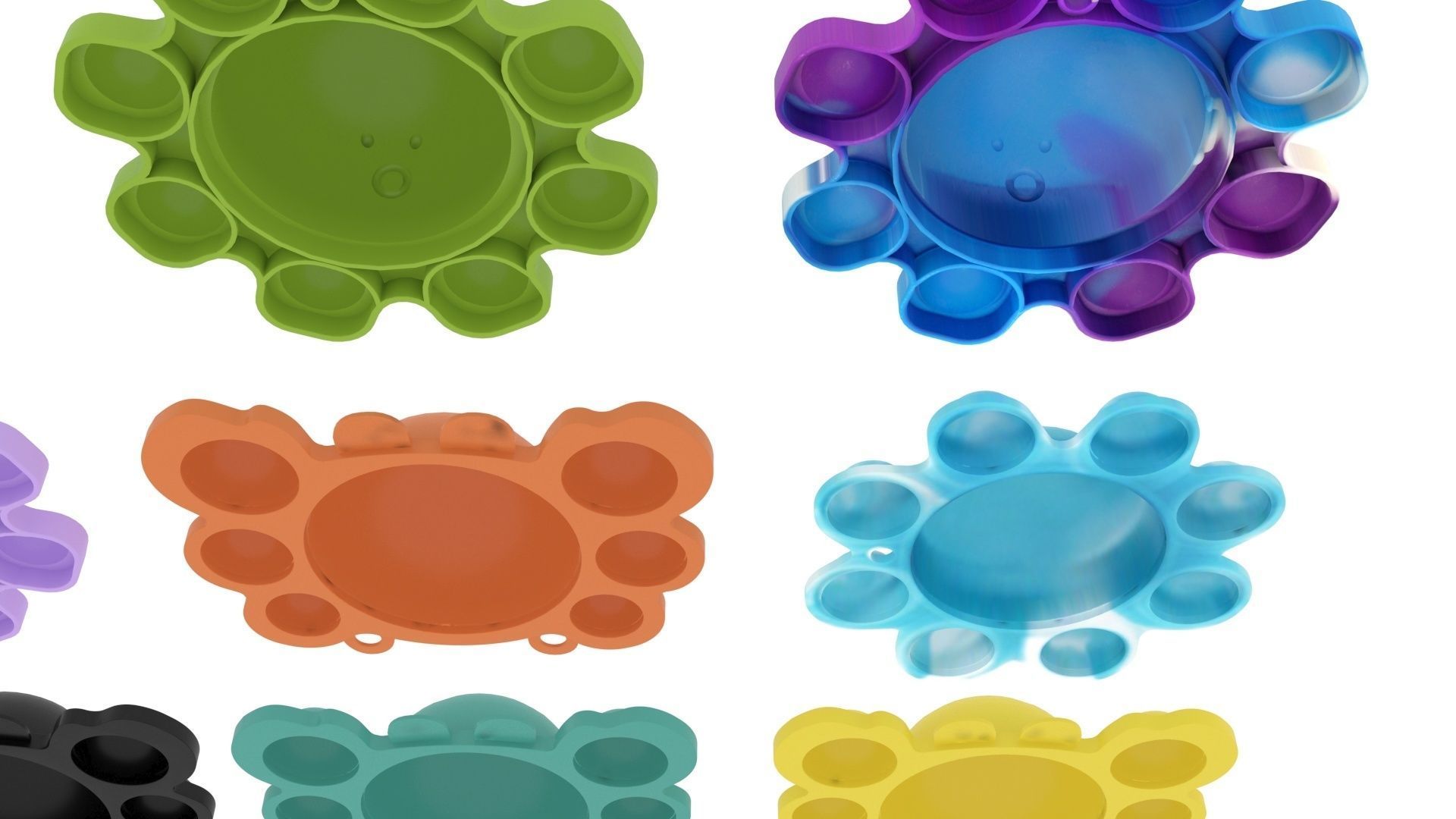 Animal Reversible Pop It Fidget Toys Set 3D model_13