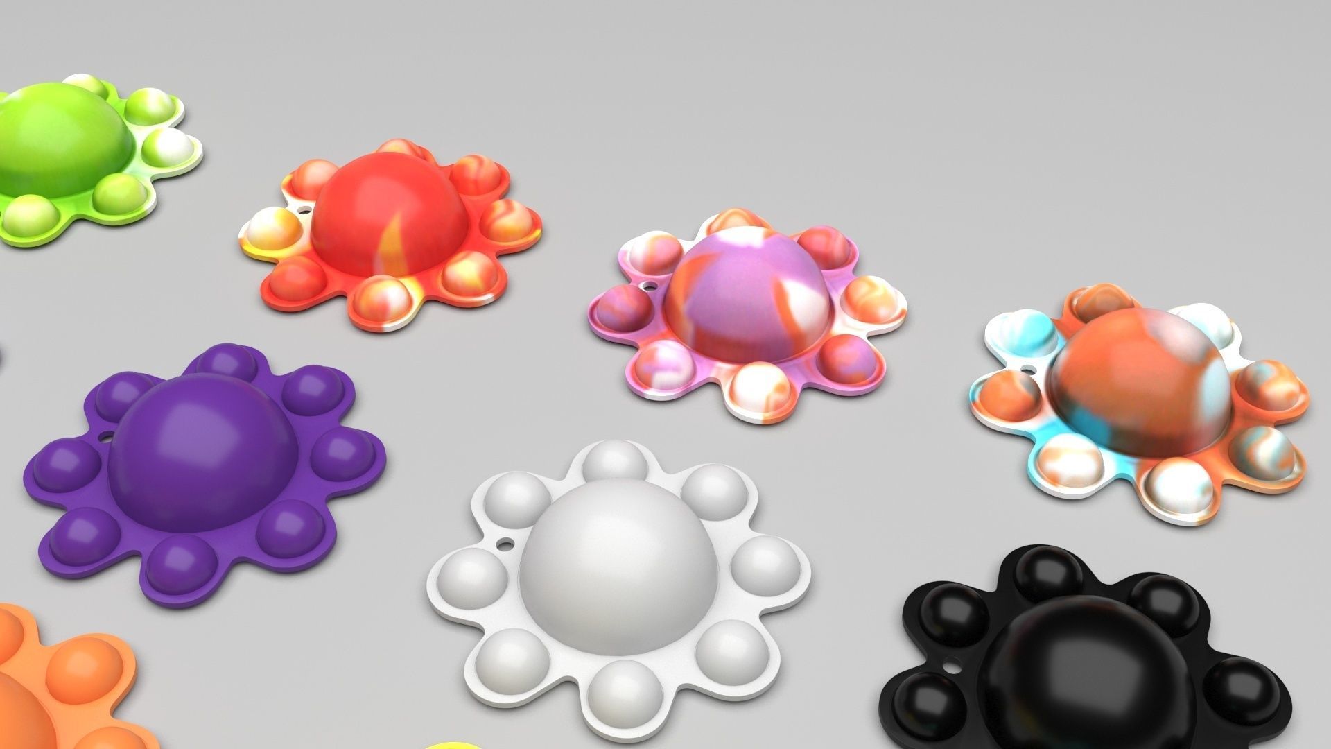 Animal Reversible Pop It Fidget Toys Set 3D model_35