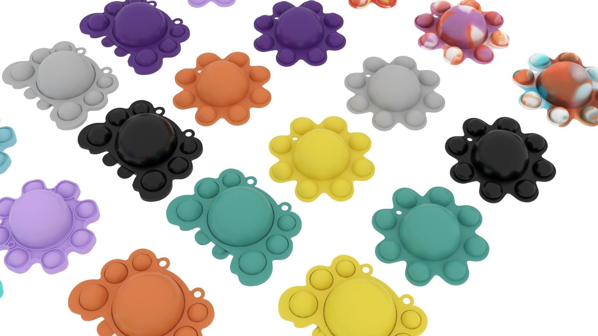 Animal Reversible Pop It Fidget Toys Set 3D model_16