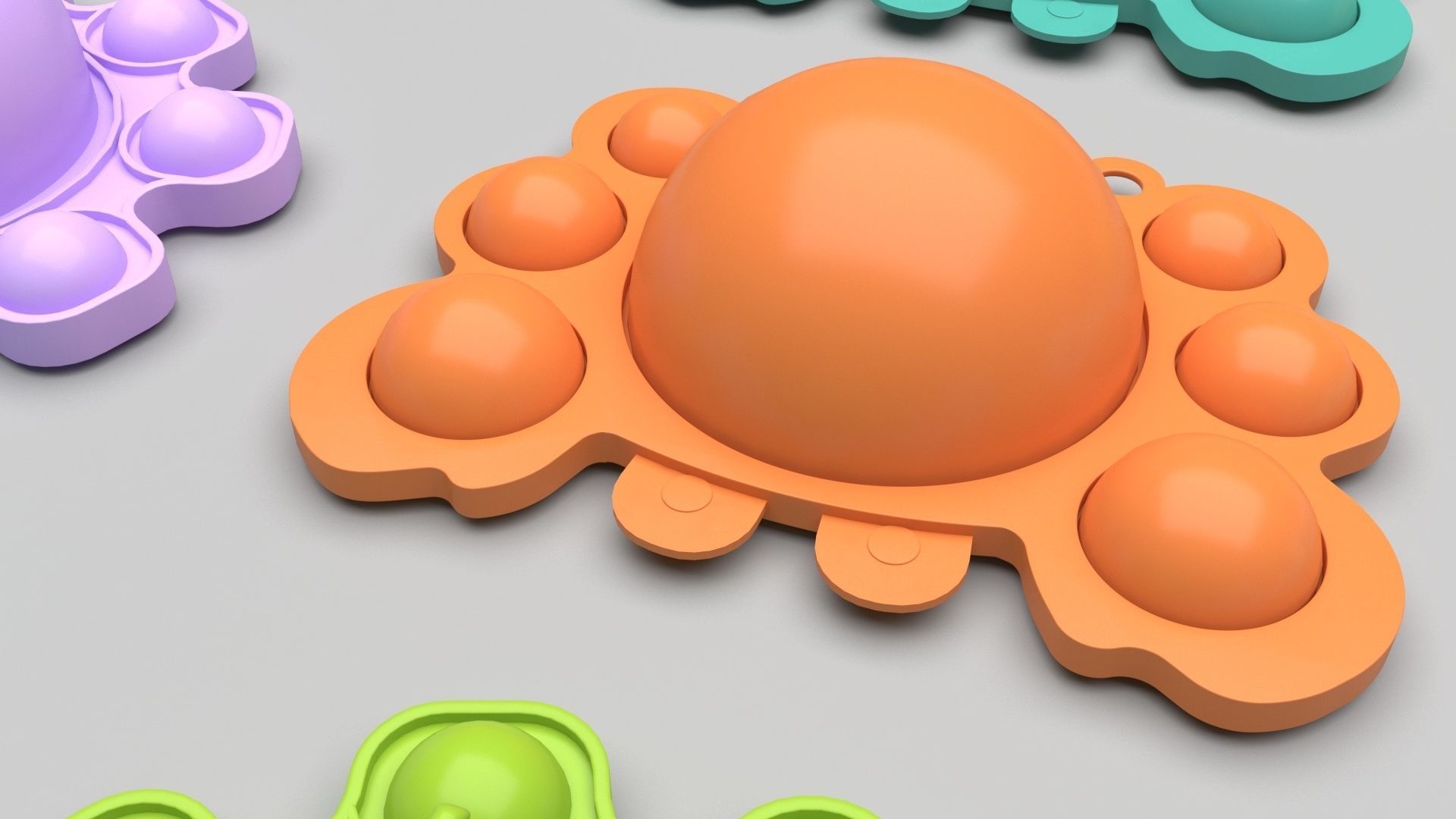 Animal Reversible Pop It Fidget Toys Set 3D model_34