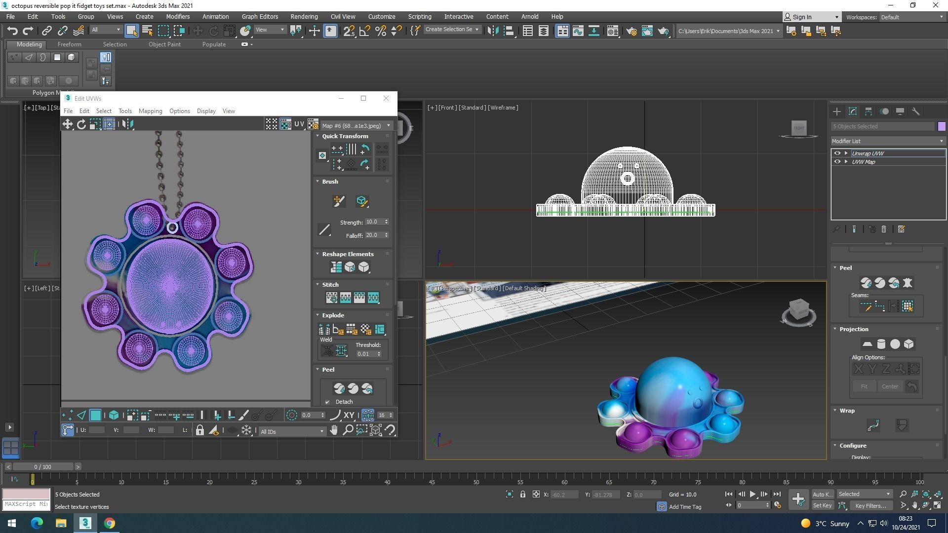 Animal Reversible Pop It Fidget Toys Set 3D model_43