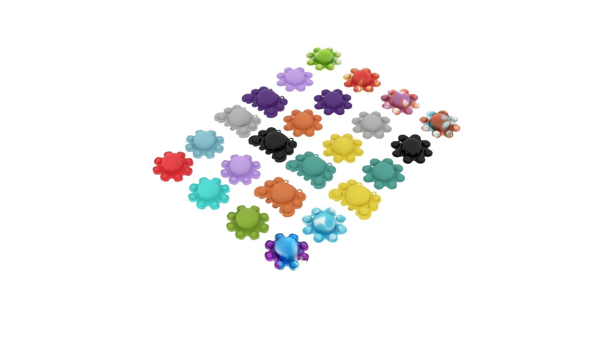 Animal Reversible Pop It Fidget Toys Set 3D model_1