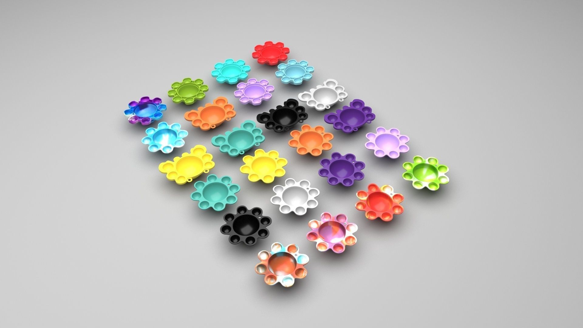 Animal Reversible Pop It Fidget Toys Set 3D model_37