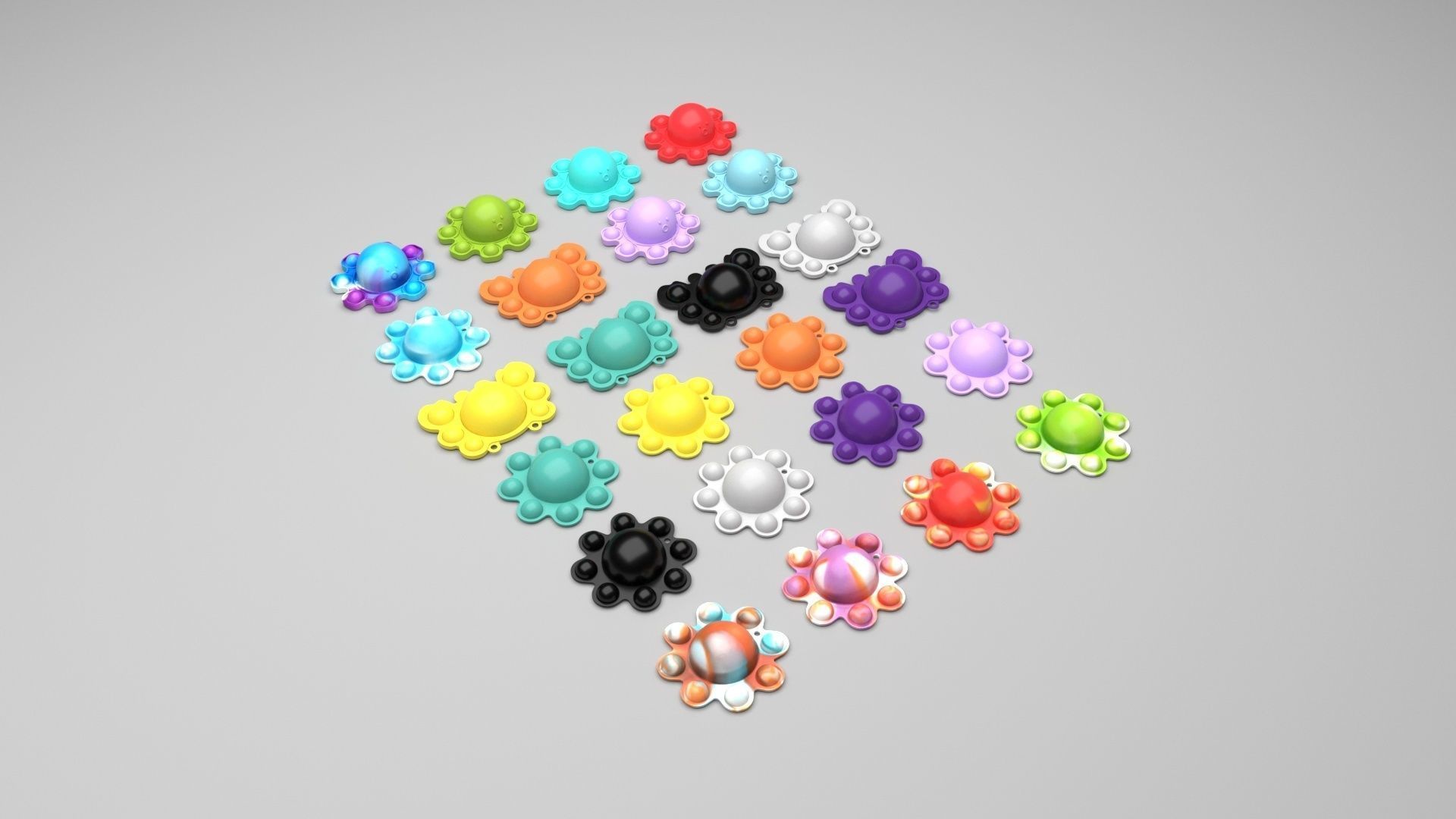 Animal Reversible Pop It Fidget Toys Set 3D model_31