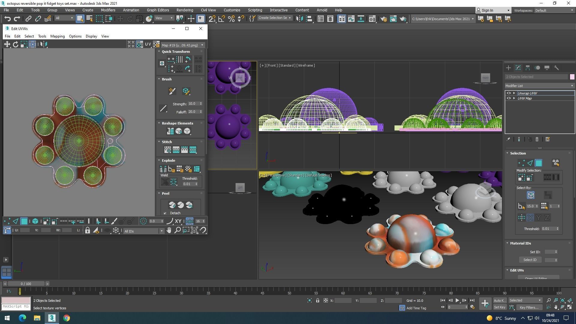 Animal Reversible Pop It Fidget Toys Set 3D model_42