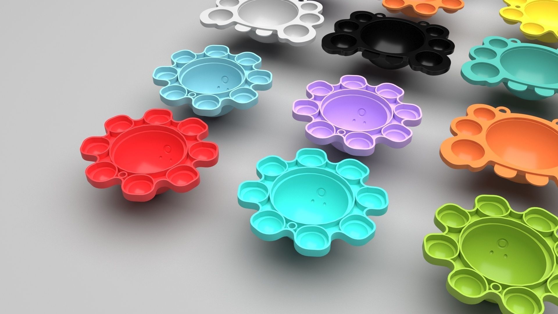 Animal Reversible Pop It Fidget Toys Set 3D model_41