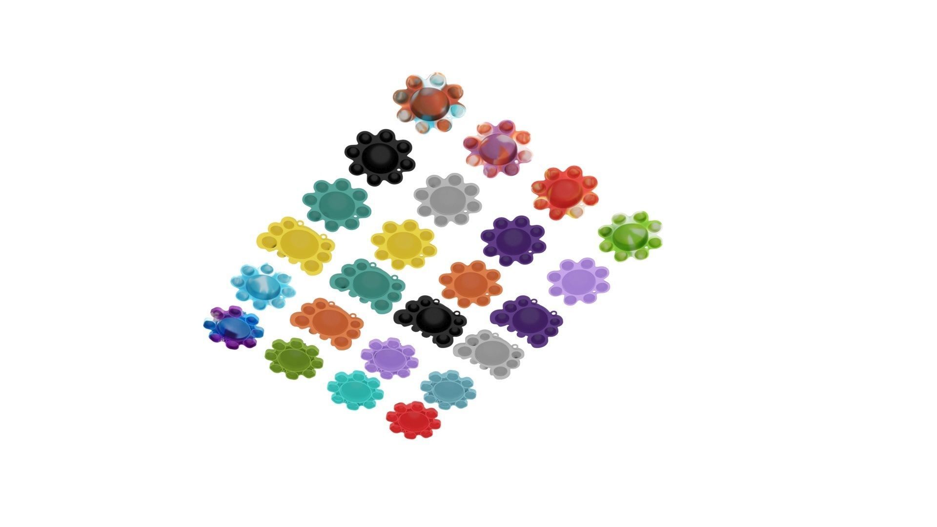 Animal Reversible Pop It Fidget Toys Set 3D model_7