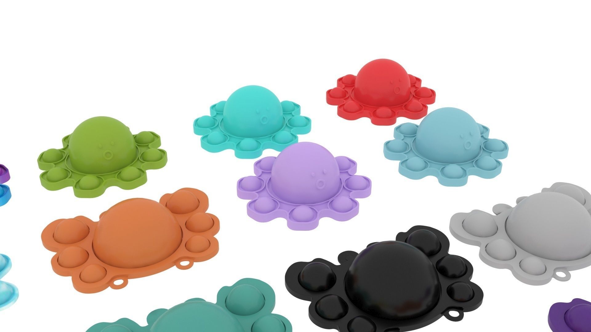 Animal Reversible Pop It Fidget Toys Set 3D model_6