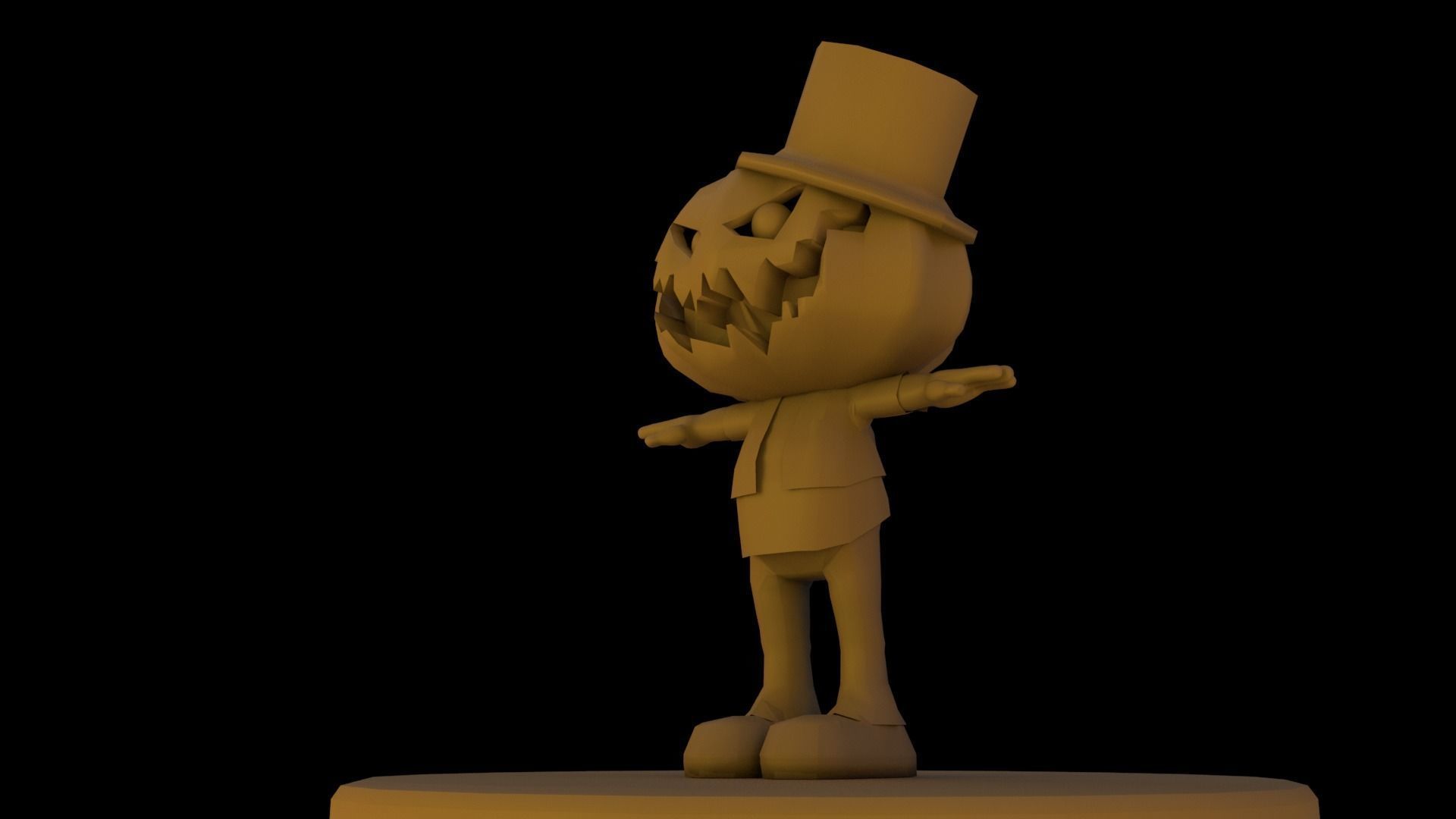 Halloween Pumpkin Character Low-poly 3D model_21