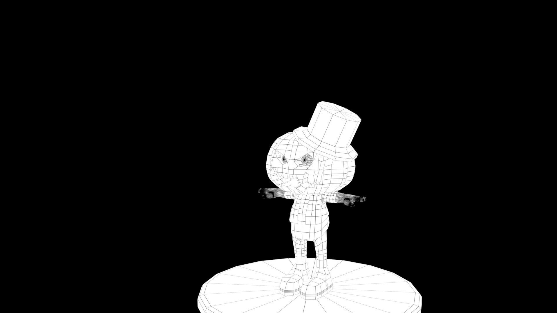 Halloween Pumpkin Character Low-poly 3D model_25