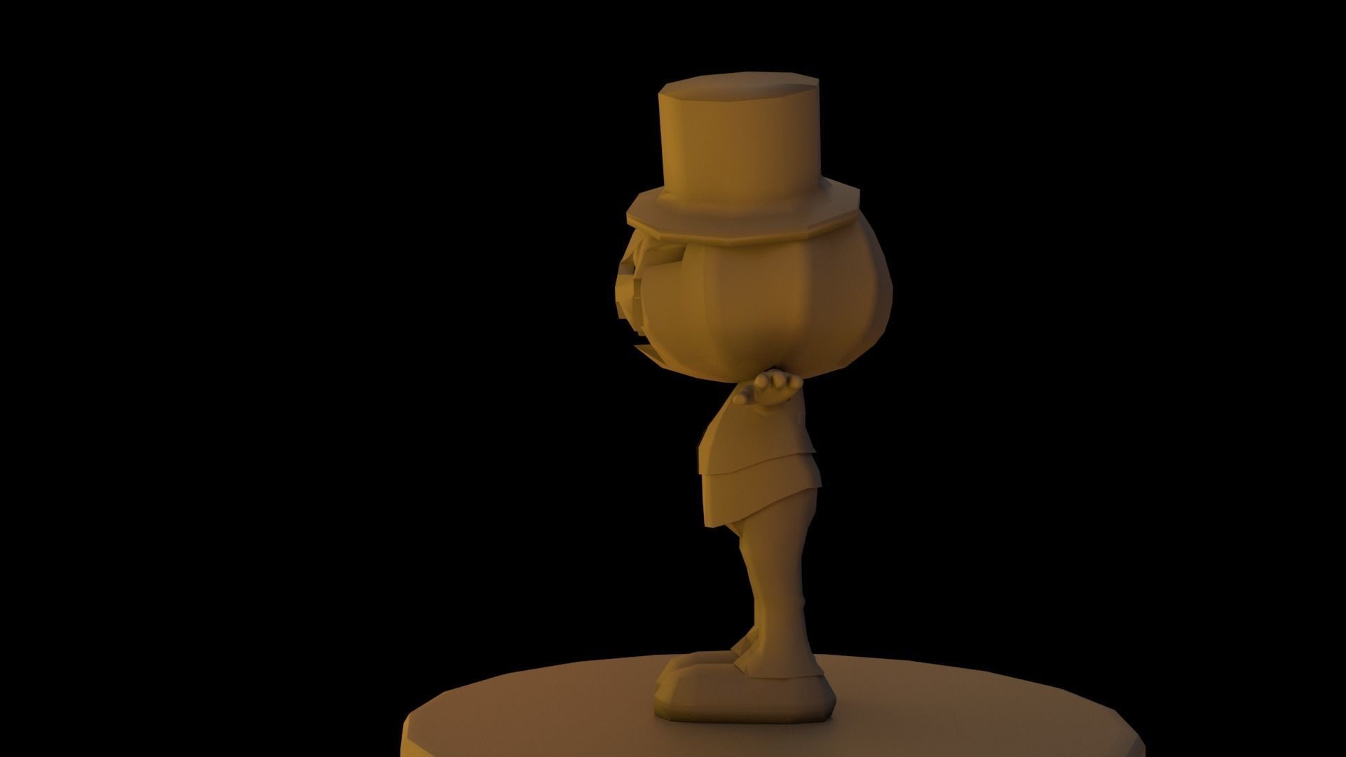 Halloween Pumpkin Character Low-poly 3D model_16