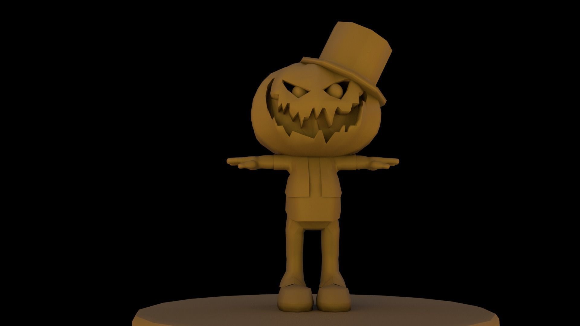 Halloween Pumpkin Character Low-poly 3D model_19