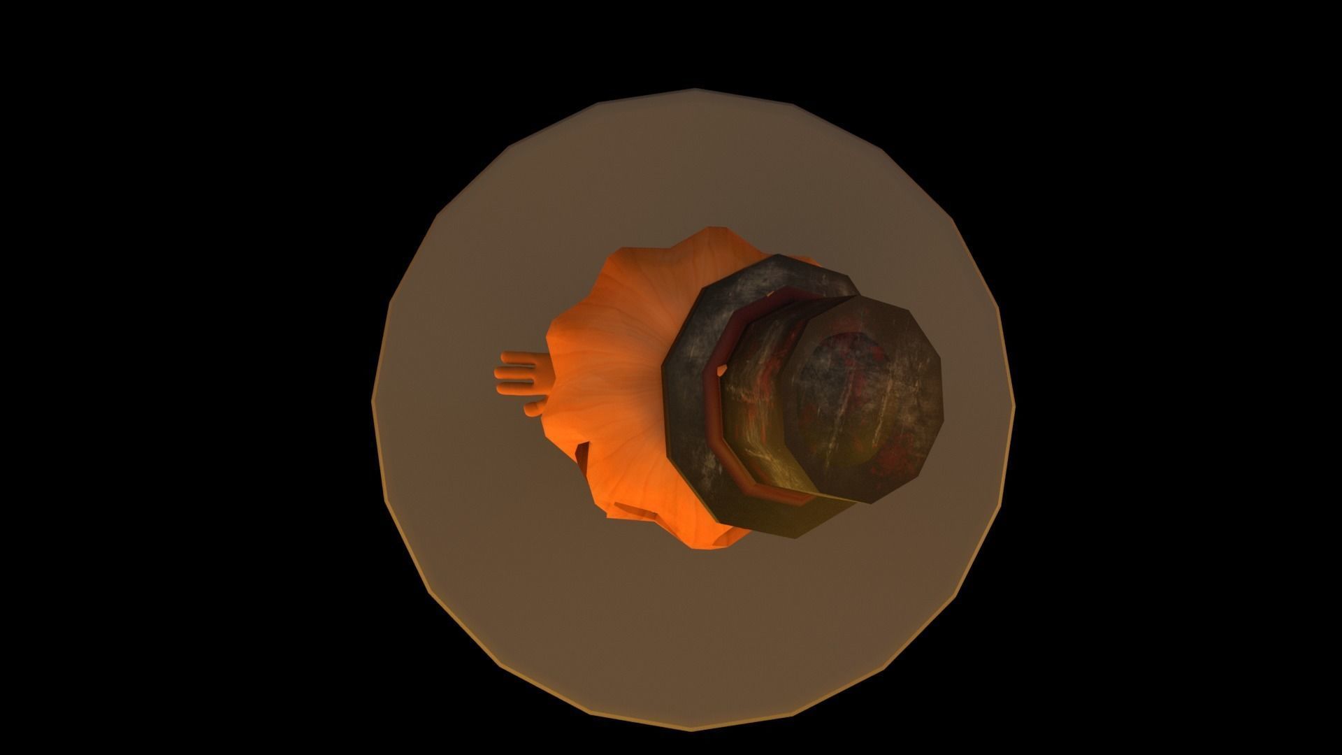 Halloween Pumpkin Character Low-poly 3D model_5