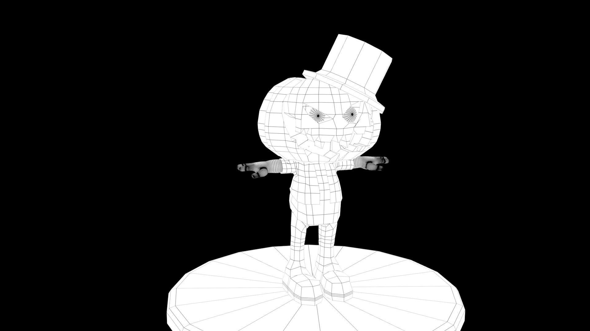 Halloween Pumpkin Character Low-poly 3D model_35