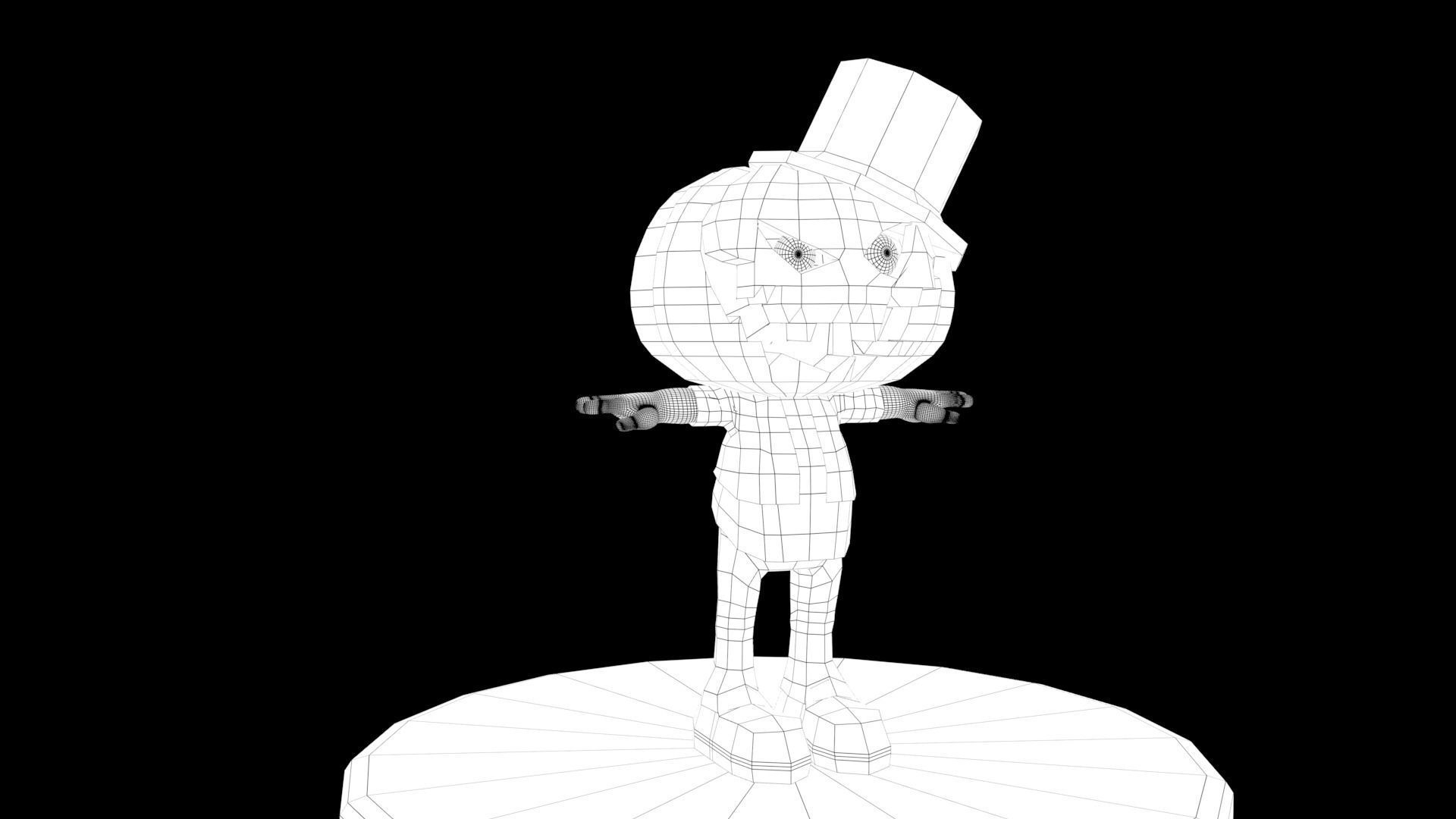 Halloween Pumpkin Character Low-poly 3D model_33