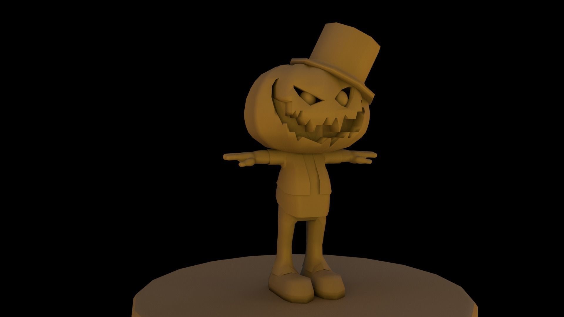 Halloween Pumpkin Character Low-poly 3D model_24