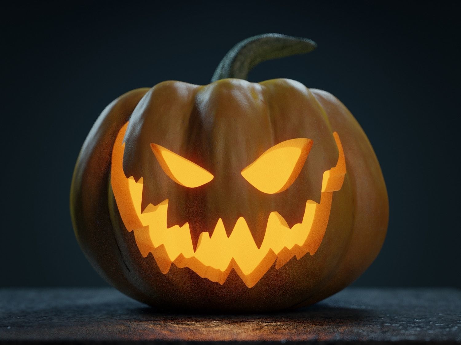 Halloween Pumpkin Character Low-poly 3D model_39