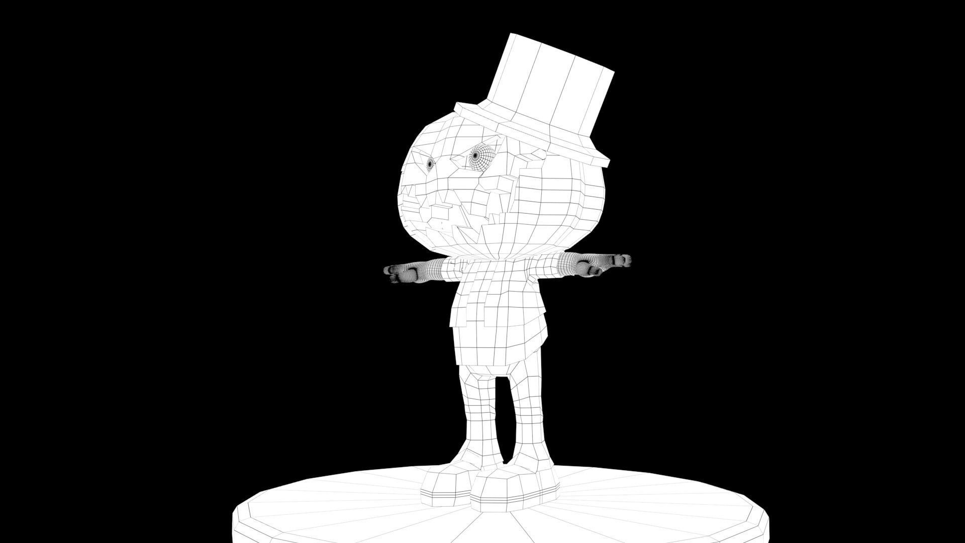 Halloween Pumpkin Character Low-poly 3D model_27