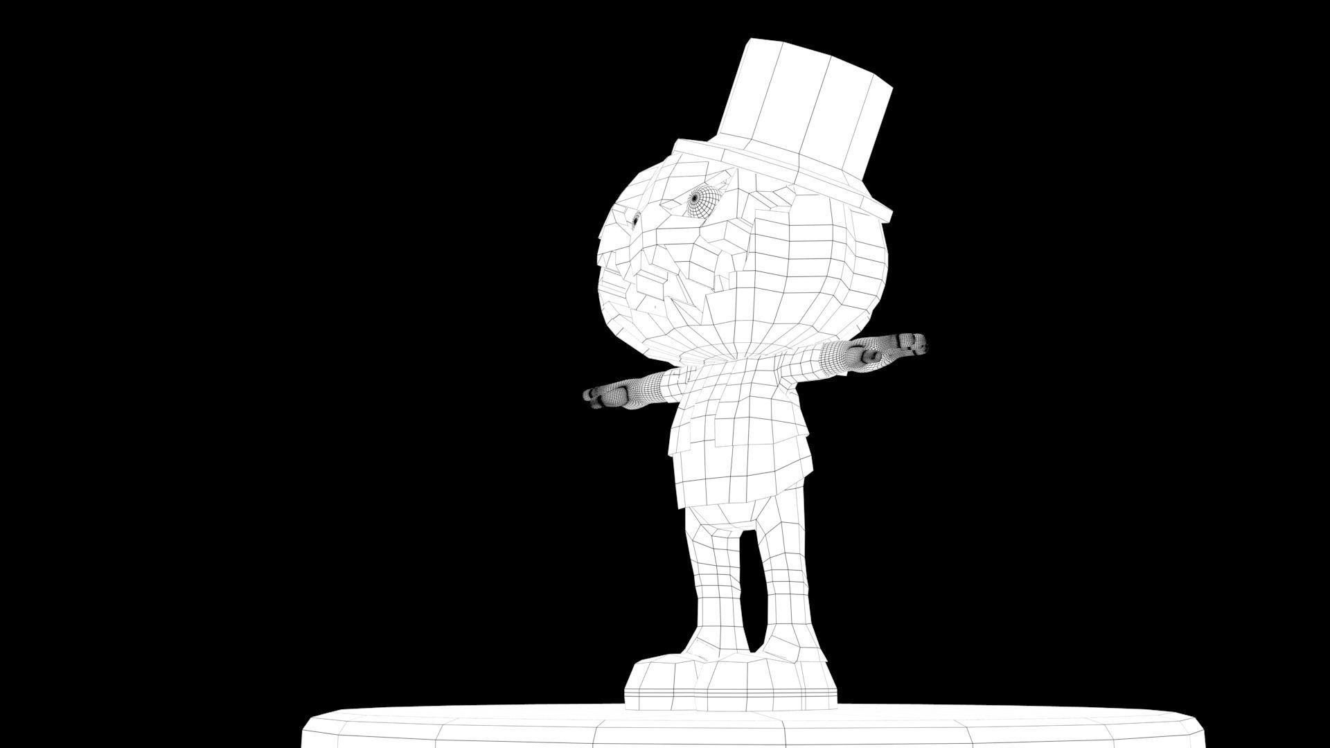 Halloween Pumpkin Character Low-poly 3D model_34