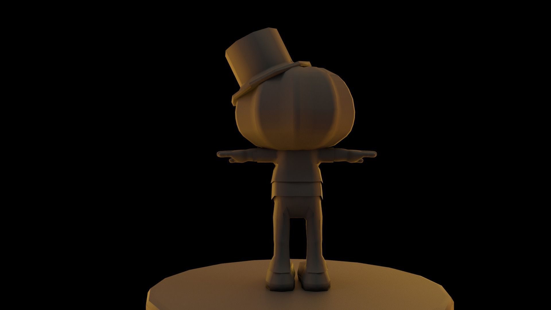 Halloween Pumpkin Character Low-poly 3D model_17