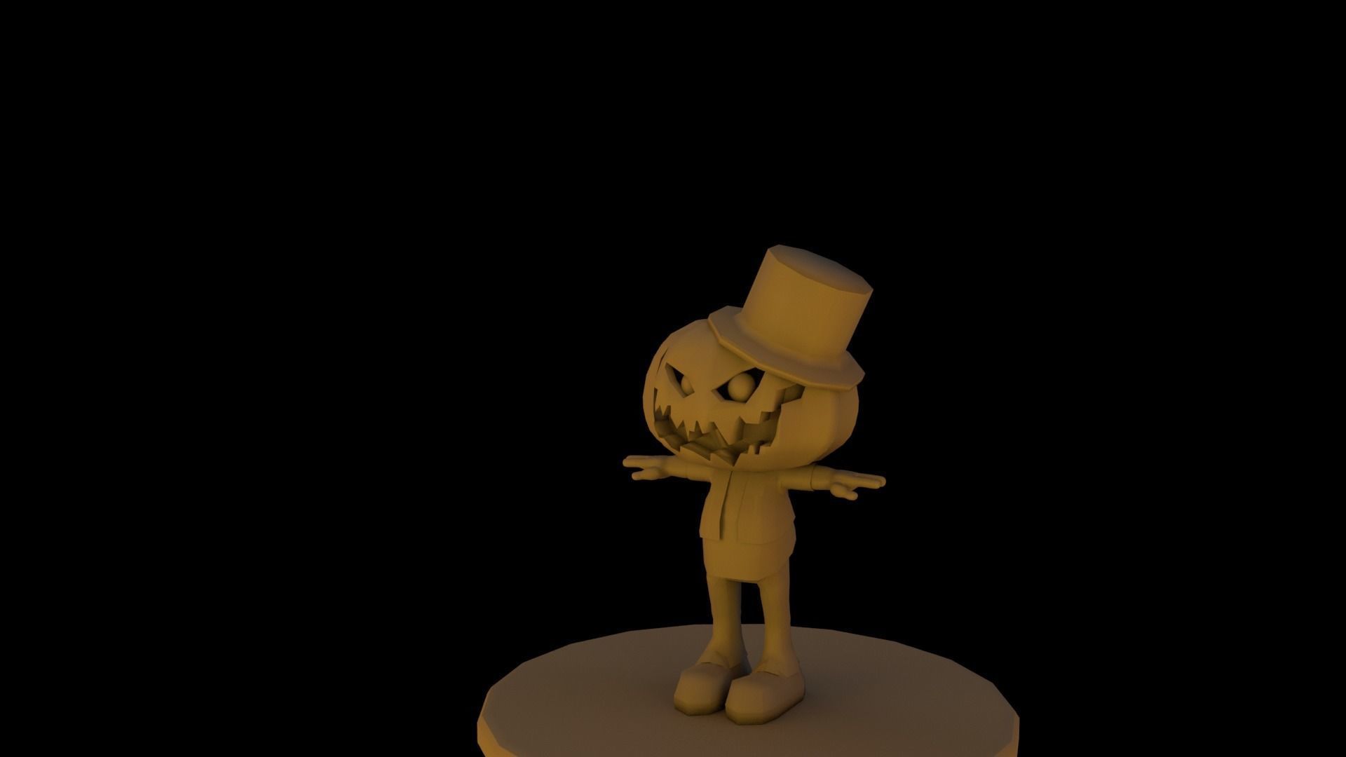 Halloween Pumpkin Character Low-poly 3D model_18